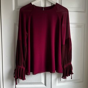 Naked Zebra long sleeve chiffon blouse - burgundy